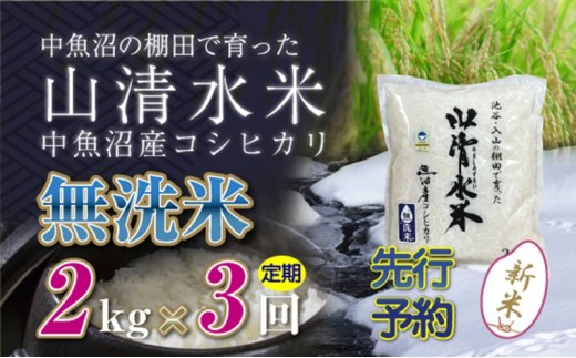 
                  【令和8年産 先行予約】【定期便／全3回】無洗米2kg 新潟県魚沼産コシヒカリ「山清水米」
                