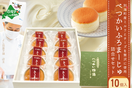 別海町産ミルクとチーズを贅沢に使用！べつかいふろまーじゅ詰合せ 10個入りYK0000002 (チーズ ちーず チーズケーキ 北海道 別海町 チーズケーキ スイーツ )