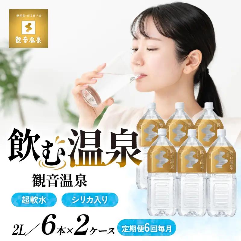 飲む温泉観音温泉2L(6本入)2ケース定期便（6ヶ月）毎月