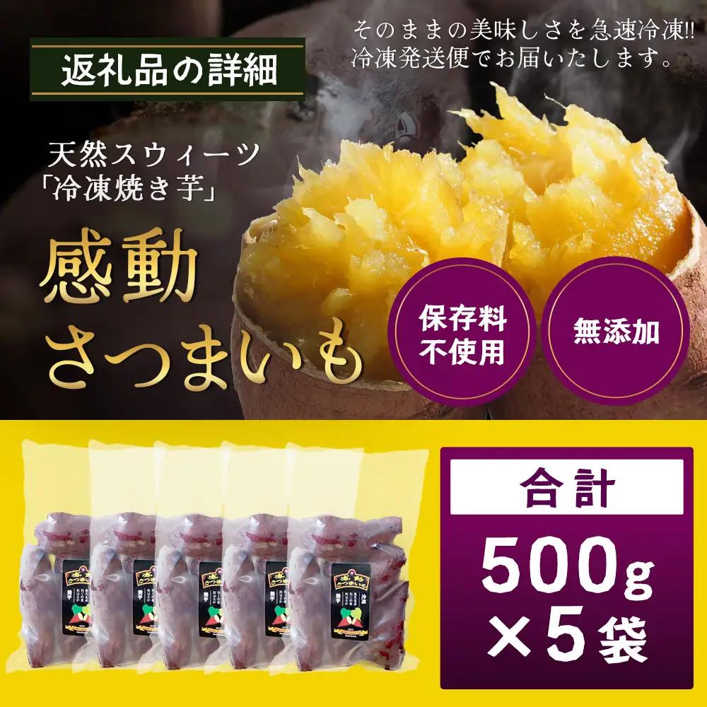 【冷凍焼芋】感動さつまいも 熟成紅はるか 500g×5パック FR-504 | サツマイモ 焼き芋 紅はるか べにはるか 熟成芋 長期熟成 冷凍 スイーツ お菓子 甘い お中元 お歳暮 ギフト プレゼ