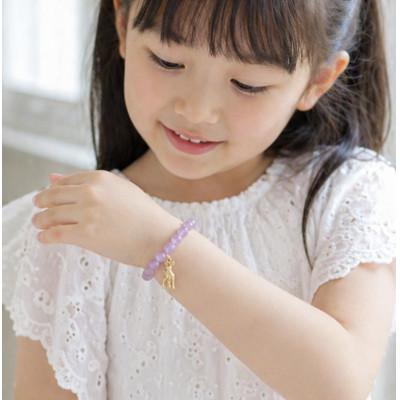ふるさと納税 奈良市 奈良の子鹿の天然石ブレスレット|アメジスト|キッズサイズ