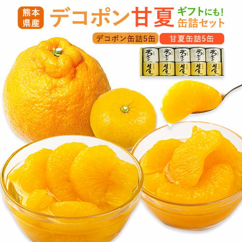 【ふるさと納税】デコポン・甘夏缶詰セット計10缶入り《60日以内に出荷予定(土日祝除く)》熊本県 葦北郡 津奈木町 あしきた農業協同組合 JAあしきた 柑橘 デコポン 甘夏 あまなつ フルーツ 果物 缶詰 セット 送料無料