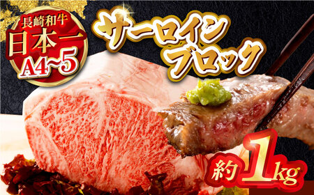 長崎和牛サーロインブロック　約1kg【株式会社MEAT PLUS】[MG05]