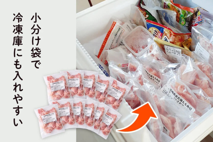 若鶏 もも 切身 小分け 250g×12袋セット 合計3kg [九州児湯フーズ 宮崎県 美郷町 31aj0012] 肉 鶏肉 宮崎県産 便利 大人気 鶏 パラパラ IQF 鶏もも 冷凍 国産 もも肉 