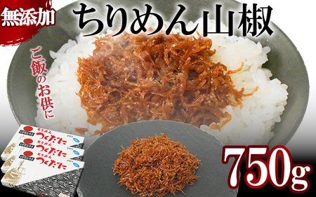 ちりめん 山椒 750g 冷凍 無添加 しらす 佃煮  しらす ごはん 米 おつまみ しらす しらすごはん