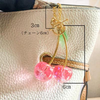 ふるさと納税 愛西市 さくらんぼバッグチャーム　グラデーションピンク