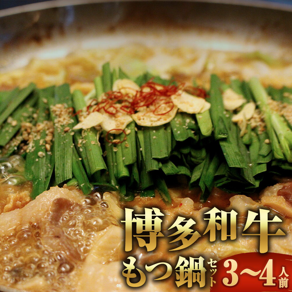 【ふるさと納税】堀ちゃん牧場 博多和牛もつ鍋セット ミックスホルモン (400g) 特製濃縮タイプスープ (180g) 計580g ちゃんぽん麺 2玉 鷹の爪 にんにく 付 もつ 鍋 ちゃんぽん 麺 塩 スープ 冷凍 福岡県 大任町 送料無料