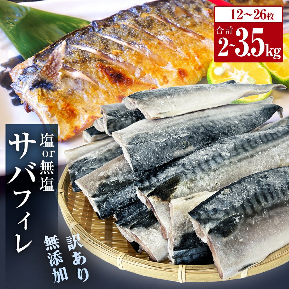 【ふるさと納税】さば ＜訳あり＞ 無添加 塩サバフィレ or 無塩サバフィレ 選べる 2kg / 3.5kg サバ 切り身 魚 塩さば 無塩 冷凍 不揃い 規格外 焼き魚 煮魚 魚 切身 青魚 鯖 切身 サバ フィレ 家庭用 ノルウェーサバ 9000円 10000円 13000円 14000円 宮城県 石巻市