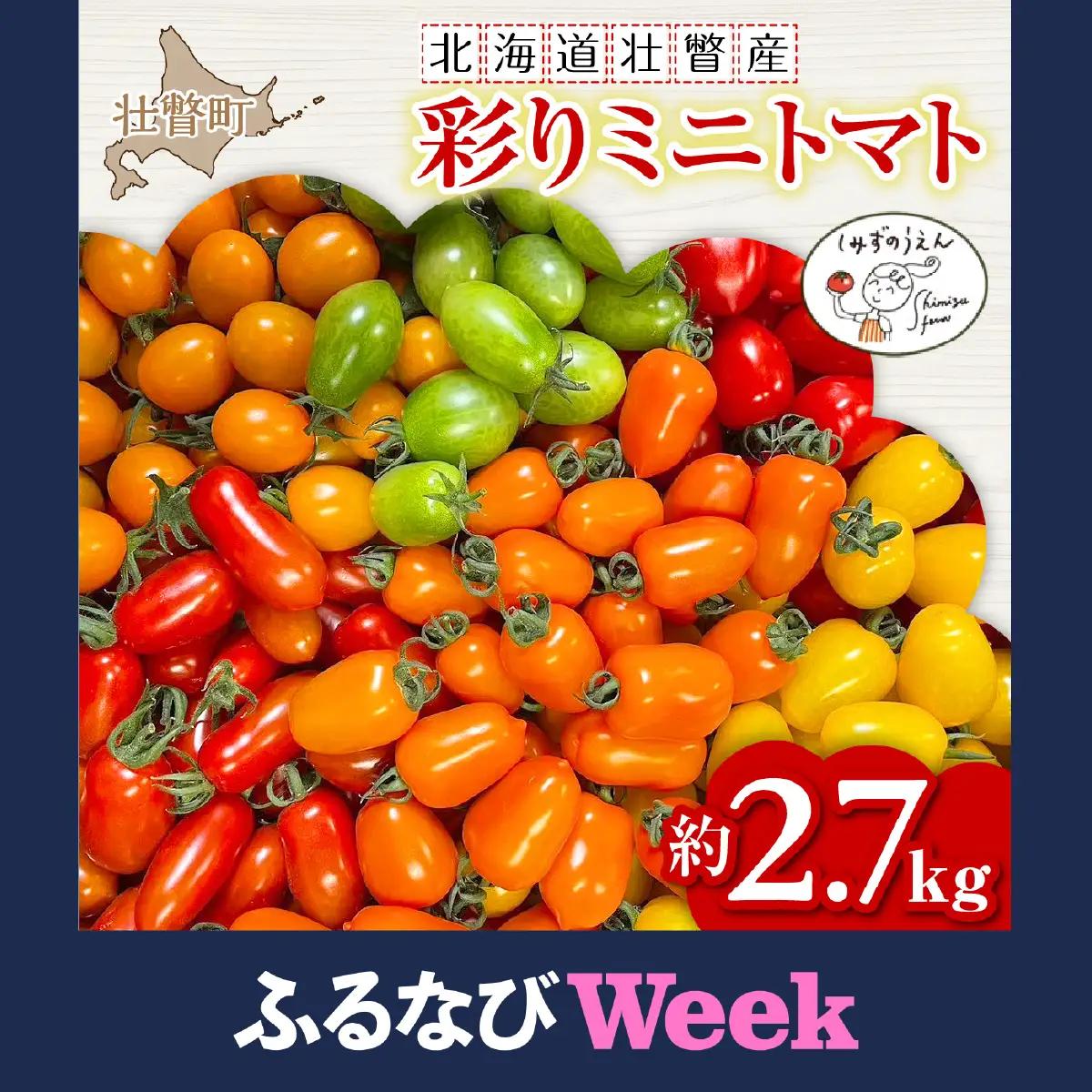 【ふるなびWEEK対象】＜2026年7月上旬よりお届け＞カラフルミニトマト約2.7kg 【農園直送】北海道壮瞥産 SBTO004