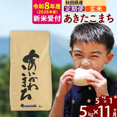 ふるさと納税 北秋田市 R8産 新米受付《定期便11ヶ月》あきたこまち 5kg【玄米】|foap-20311s
