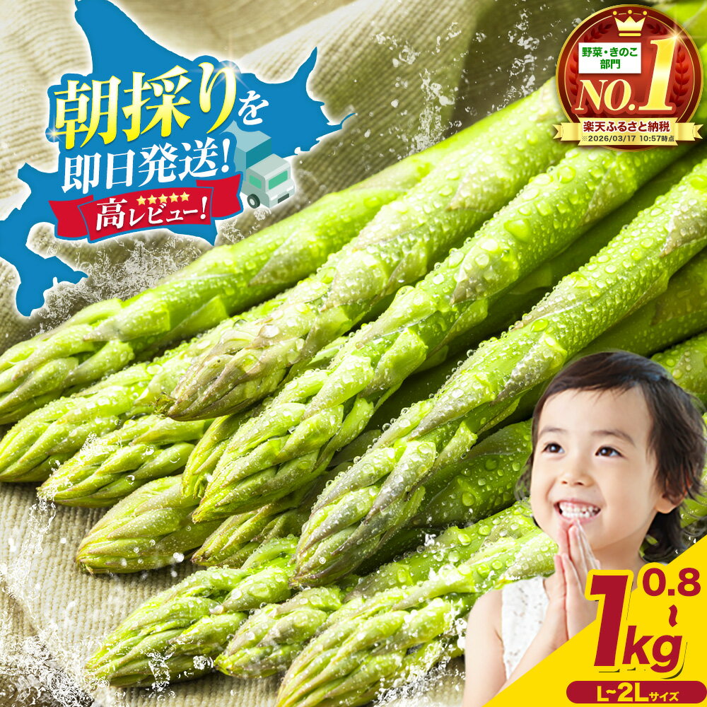 【ふるさと納税】先行予約 | 極太 朝採りアスパラガス 選べる3サイズ 800g/1kg/2L 高レビュ 北海道 名寄市産 産地直送 シャキシャキ 甘い 露地栽培 新鮮 5月旬 BBQ ソテー サラダ お中元 送料無料