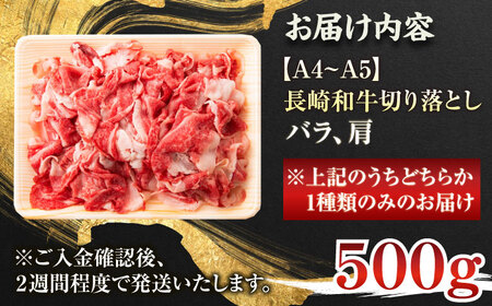 【A4〜A5】長崎和牛切り落とし　500g【株式会社 MEAT PLUS】[QBS005]