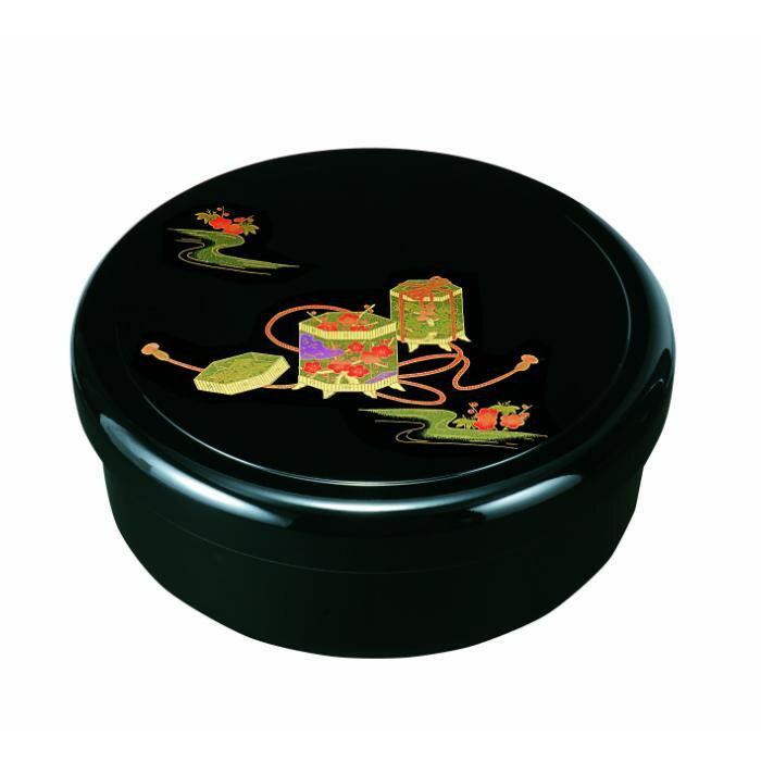 【ふるさと納税】10.5寸 茶櫃 平安物語（内梨地塗） ［YG475］ | 工芸品 日用品 キッチン お盆 送料無料 おすすめ 人気