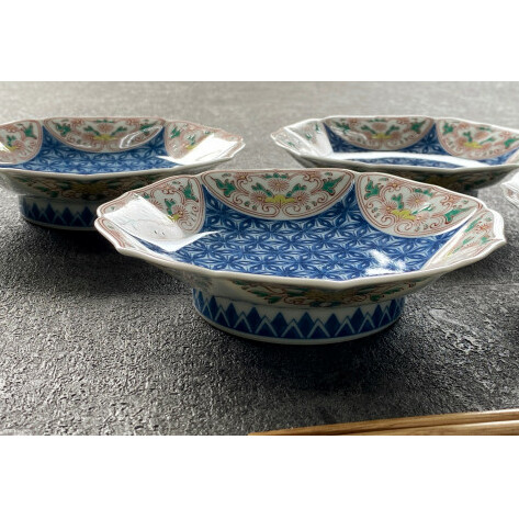 有田焼【其泉】麻の葉地紋銘々皿（15.5cm）4枚 賞美堂本店 A50-211_イメージ3