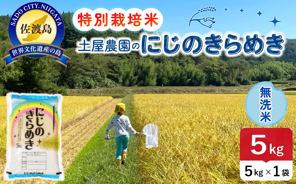 
                  佐渡島産にじのきらめき 無洗米5kg 令和7年産 特別栽培米 単一原料米 農家直送 | 新潟県産にじのきらめき 新潟産にじのきらめき 佐渡産にじのきらめき にじきら 虹のきらめき お米 米 無洗米 むせんまい 精米 ブランド米 おこめ コメ 5キロ 大粒 にいがた さど 新潟県 佐渡市
                