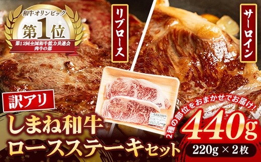 
                  しまね和牛 訳あり ロースステーキ 220g×2枚 【黒毛和牛 ステーキ肉 牛肉 和牛 440g リブロース 冷凍 A4 サーロイン 贅沢 おもてなし ギフト 贈り物 国産 島根県 安来市】【30-DC-83】
                