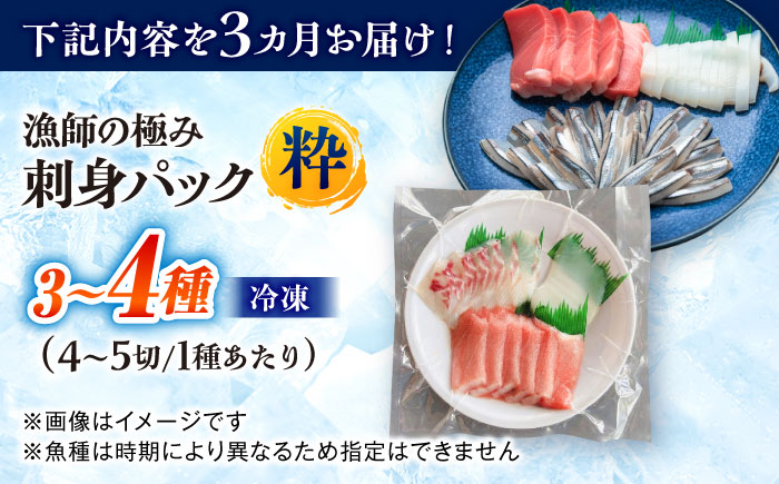 【全3回定期便】漁師の極み刺身パック（粋）1皿 五島市/Sun Sea Go Company 魚 おまかせ お任せ 鮮魚 五島列島 [PGL018]
