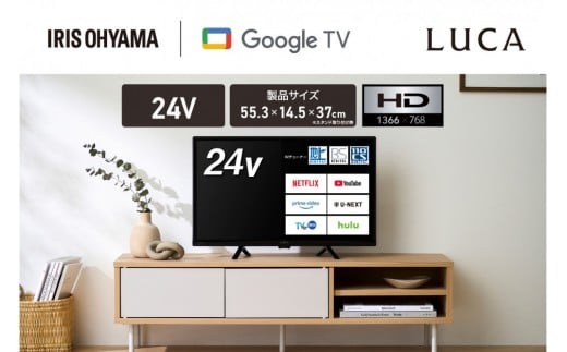
            テレビ Google液晶TV 24V型 LT-24WGX-F1 ブラック
          