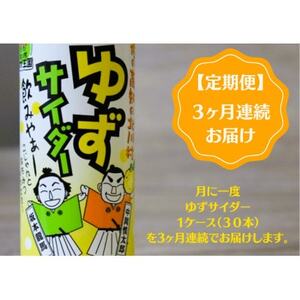 【毎月定期便】ゆずサイダー30本/1ケース全3回【4052624】