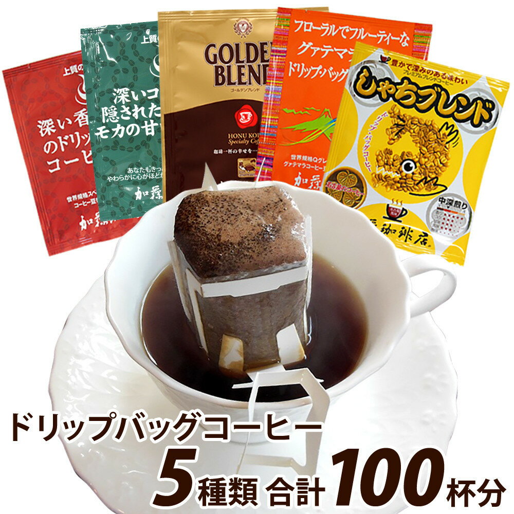 【ふるさと納税】ドリップバッグコーヒー5つの味が楽しめるお得なセット 100杯分入り