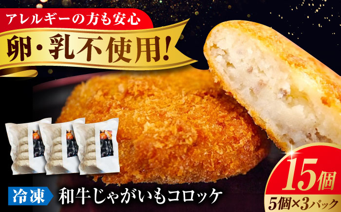 
            【スピード発送】冷凍 肉 黒毛和牛 と 国産 じゃがいもの コロッケ セット ( コロッケ 5個 ×3P)  コロッケ 黒毛和牛 和牛 おかず セット 惣菜 お弁当  豚肉 牛肉 じゃがいも おいしい 美味しい 肉汁 専門店 肉屋 揚げ物 国産牛 国産 簡単調理 時短 便利 ストック 広島 福山 人気 おすすめ ギフト プレゼント 贈答 広島県福山市/有限会社池口精肉店[BAFK013]
          