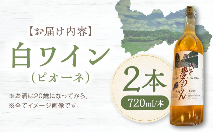 内子夢わいん 白ワイン (ピオーネ) 約720ml 2本 / ワイン 白ワイン ピオーネ わいん wine お酒 酒 洋酒 愛媛県 愛媛 内子町 国産ワイン 日本ワイン 果実酒 送料無料 人気 家飲み
