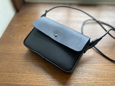 2way オーガニック レザー バッグ 黒 × 黒 | 関口善大靴工房 ショルダーバッグ 革 天然原料 オーガニックレザー ヌメ革 調布 東京都