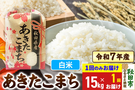 あきたこまち 15kg(5kg×3袋)  令和7年産 【1回のみお届け】【白米】秋田県産