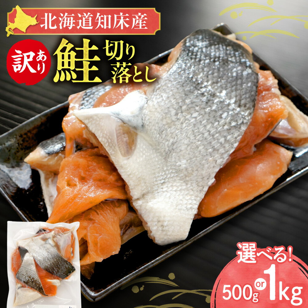 【ふるさと納税】【訳あり】北海道知床産 鮭切り落とし 【選べる容量】500g 1000g _わけあり カマ 尾 薄塩 和食 天然鮭 冷凍 白鮭 北海道産 国産 便利 おにぎりの具 7,000円 オホーツク 北海道 斜里町【配送不可地域：離島・沖縄県】