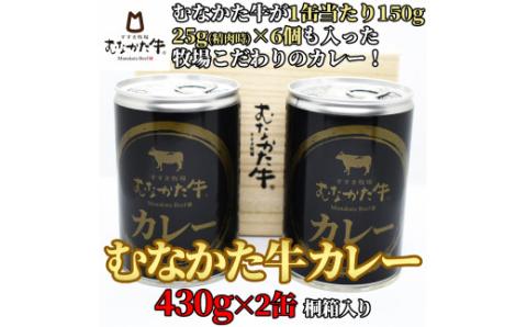 【牧場こだわり】むなかた牛カレー2人前×2缶（贈答用桐箱入り）【すすき牧場】_HA0936