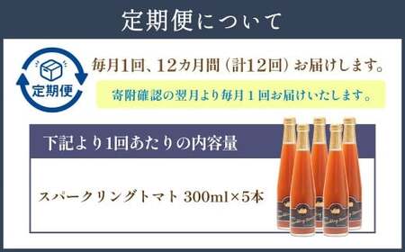 【12回定期便】 北海道サイダー スパークリングトマト 5本セット×12回 計60本 トマトジュース とまとジュース 炭酸 炭酸飲料 飲料 ドリンク スパークリング トマト とまと 北海道産 国産 サ