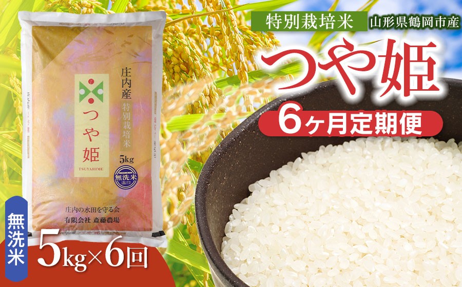 
                  【令和8年産 新米】【定期便6ヵ月】斎藤農場の特別栽培米 つや姫 無洗米 5kg(5kg×1袋)×6ヶ月 山形県鶴岡市 K-840 | 米 こめ コメ つやひめ ブランド米 庄内米 ごはん ご飯 美味しい 国産 おにぎり 農家直送 おすすめ 人気 お取り寄せ 返礼品
                