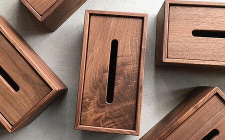 ティッシュボックス ブラックウォールナット / ティッシュボックス ティッシュ箱 ティッシュケース ウォールナット インテリア 雑貨 木製 / 瑞浪市 / Factory Kakamu [AZBZ00