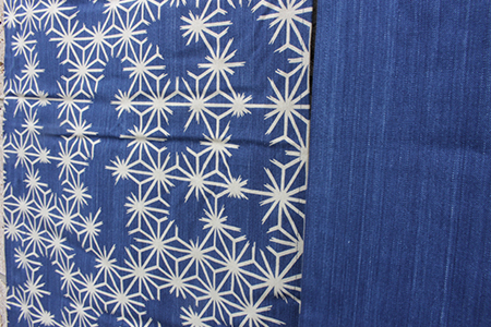 武州正藍染　麻の葉のれん　１７０ｃｍ