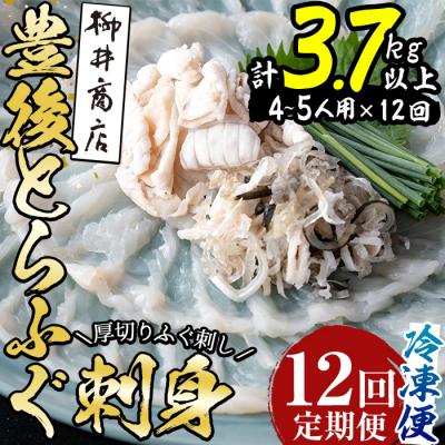 ふるさと納税 佐伯市 <定期便・全12回 (連続)>とらふぐ刺身 (総量約3.7kg)