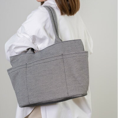 【ふるさと納税】三河木綿刺し子織　sasicco 　ポッシュトートL　消防刺子【配送不可地域：沖縄県】【1691721】