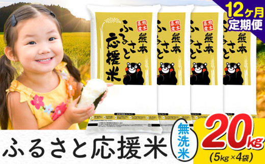 【12ヶ月定期便】米 無洗米 家庭用 熊本 ふるさと応援 定期便 米  20kg《お申込み翌月から出荷》 熊本県産 精米 山江村 ブレンド米 国産 おうちご飯 予約 返礼品 発送 配送 SDGs わけあり むせんまい お米 おこめ