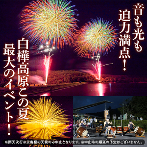 白樺高原花火大会メッセージ花火の打ち上げ・スターマインA(観覧席A付) 