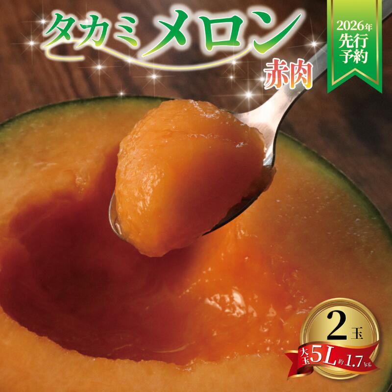 【ふるさと納税】 ＜2026年先行受付＞飯岡メロン(赤肉)5L(約1.7kg)各1玉 メロン 飯岡メロン 大玉 赤肉メロン フルーツ 果物 プレゼント 贈答 ギフト デザート スイーツ お菓子 おやつ 青肉 赤肉 野菜 青果 お祝い お礼 母の日 千葉県 旭市 スズキメロンファーム