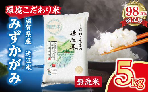 【7年産】近江米 環境こだわり米 みずかがみ 無洗米【5kg×1】【BN15W】みずかがみ 米 お米 こめ コメ 白米 ご飯 精米 5kg 10kg 国産 送料無料 おすすめ 人気 大人気 国産 ランキング 無洗米