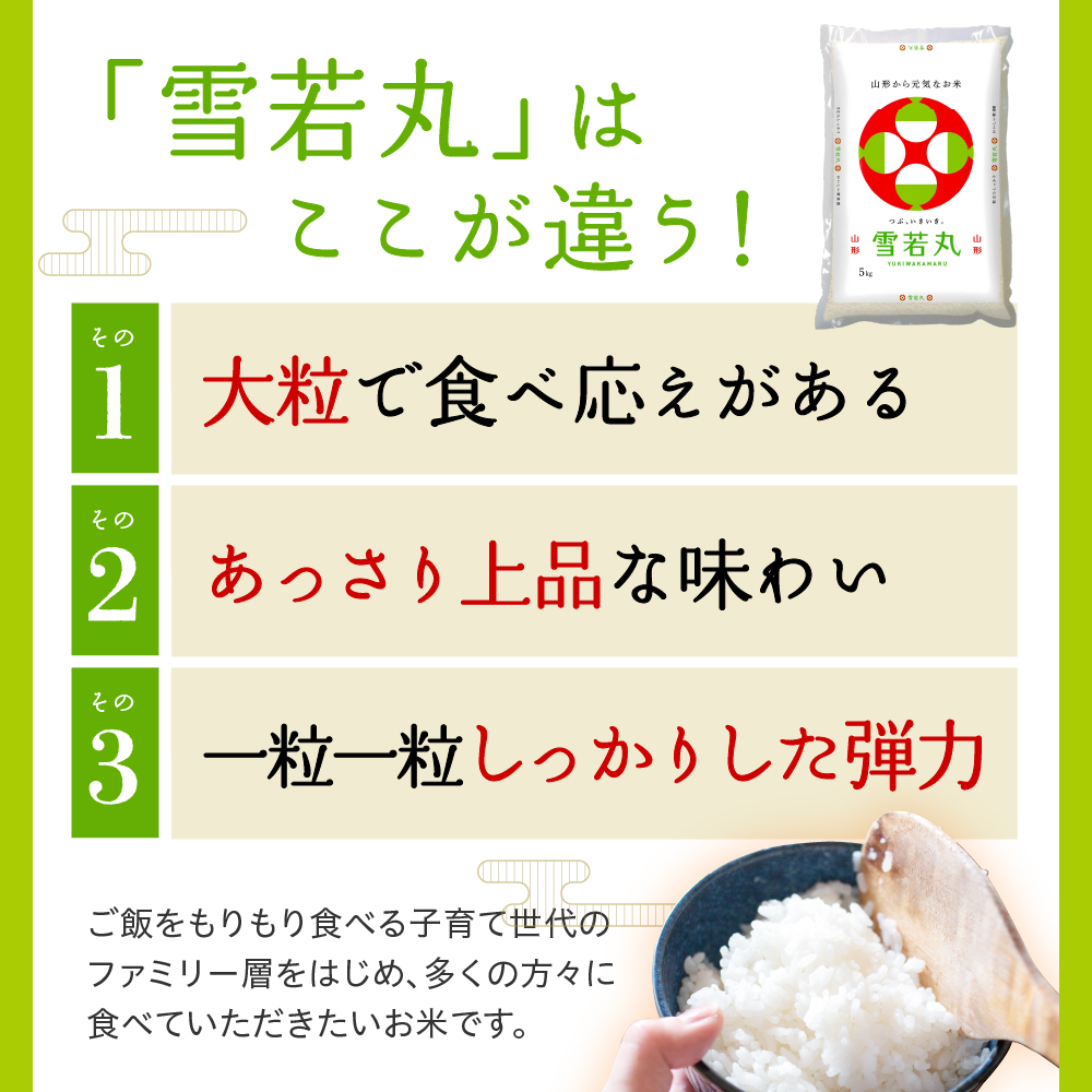 令和7年産 山形県産 雪若丸 無洗米 15kg ( 5kg × 3袋 ) 白米 2025年産 産地直送 山形県 米沢市