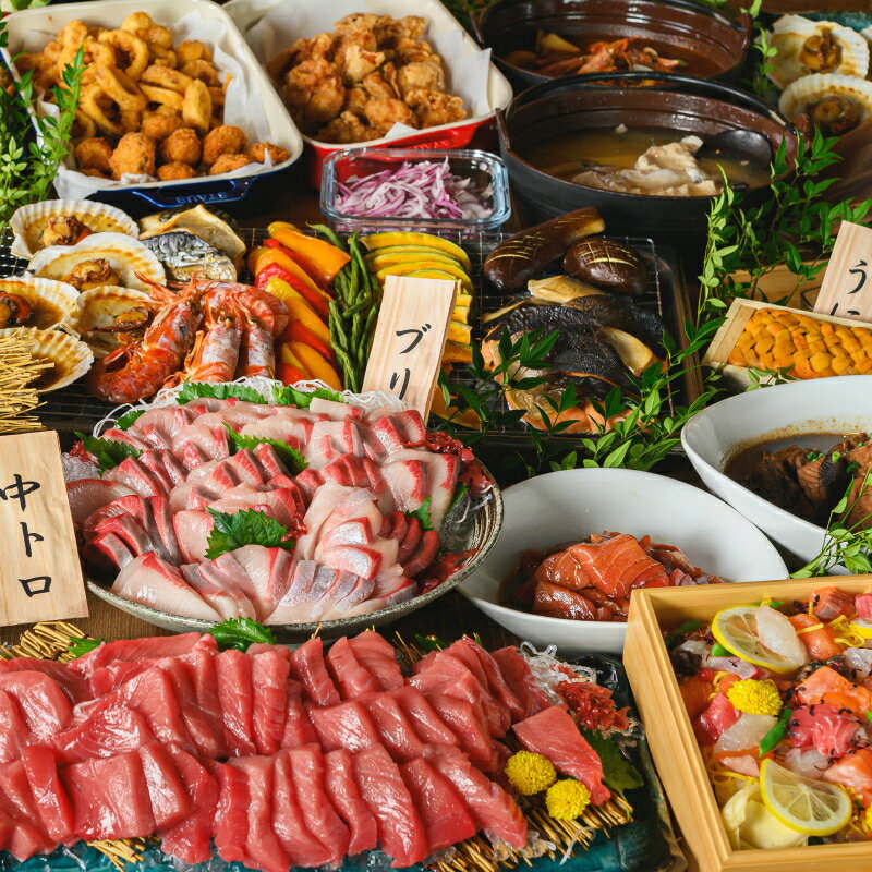【ふるさと納税】 特選本マグロの大トロ3切れ付き！海鮮バイキング うたげプランご利用券 100分制 ドリンクバー アルコール付 大人1枚 東京都 江東区 食事 チケット 食事券 海鮮 バイキング 利用券 送料無料