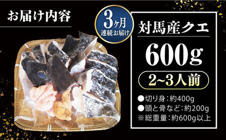 【全3回定期便】対馬 産 クエ 鍋 セット 600g (2?3人前)《対馬市》【対馬地域商社】九州 長崎 海鮮[WAC033] コダワリクエ鍋 こだわりクエ鍋 おすすめクエ鍋 おススメクエ鍋 人気クエ