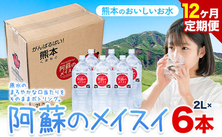 水 熊本 の おいしい お水 阿蘇のメイスイ 2L × 6本 1ケース 12ヶ月定期便 丸富産業《お申し込みの翌月から出荷開始》熊本県 産山村 水 天然水 みず 熊本 飲料 熊本県 ミネラルウォーター