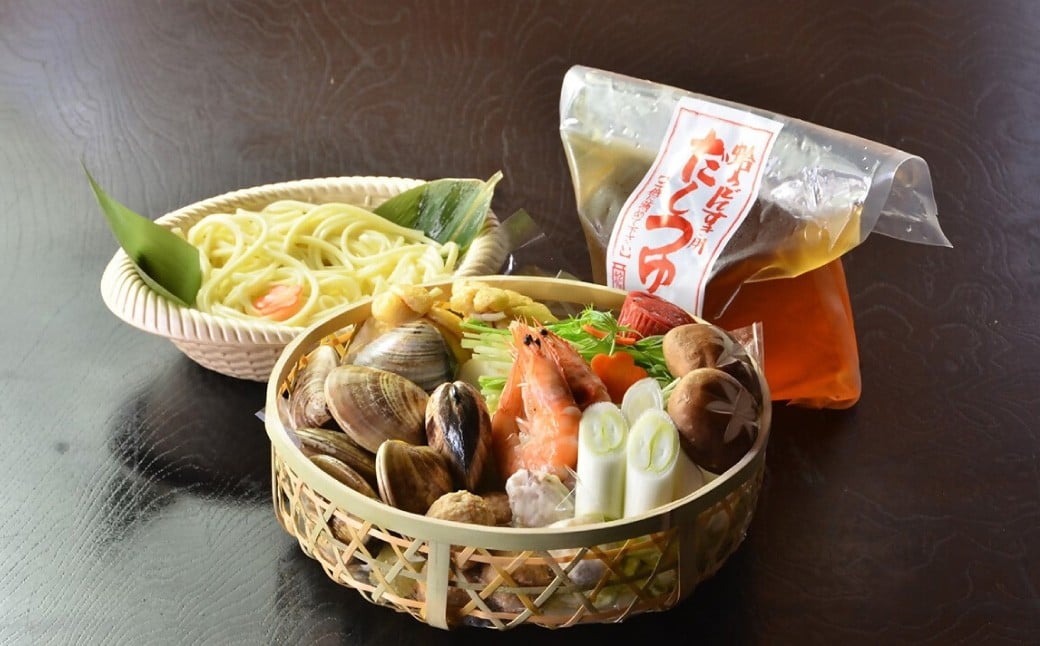 歌行燈 蛤うどんすき 宴 2人前相当 はまぐり ハマグリ 魚介 貝 魚貝 活はまぐり 海鮮 鍋 海老 エビ えび 野菜