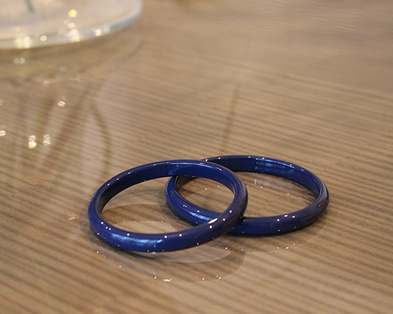 No.244 SHINBEY　漆バングル　ネイビー　L
