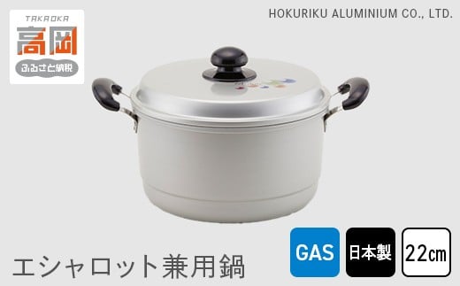 【ガス火用】エシャロット兼用鍋22cm  FAD-0434