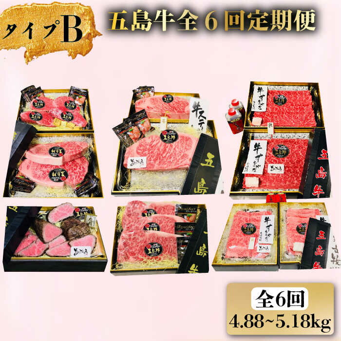 【ふるさと納税】【6回定期便】五島牛タイプB（ソース付） 五島市/鬼岳牧場[PEK030]