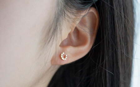 馬蹄ピアス 14kgf ×シルバー925 BIBP011 シルバーピアス