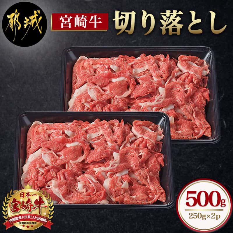 【ふるさと納税】宮崎牛切り落とし500g - 宮崎牛 切り落とし スライス すき焼き しゃぶしゃぶ 牛丼など 500g 250g×2P 送料無料 12-6503【宮崎県都城市は2年連続ふるさと納税日本一！】